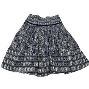 Coupe Collection Womens Size 8 Blue White Floral Paisley Midi Skirt